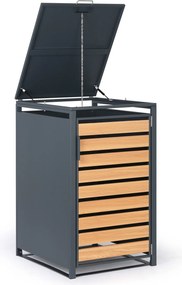 Wiata na pojemnik na odpady 240 l, 1160 x 695 x 800 mm, dekor drewna