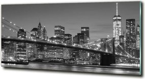 Foto obraz szkło hartowane Manhattan nocą