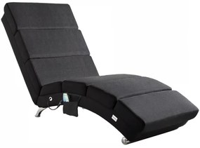 Leżanka LONDON z funkcją masażu i podgrzewania, 186x55x89 cm, antracytowa Casaria