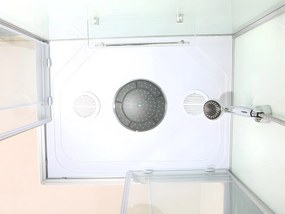 Prysznic z hydromasażem TYRAL - 2 strefy z dyszami masującymi - L90 x l 70 x wys.212 cm - Funkcja deszcz tropikalny i mała głowica prysznicowa