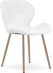 Białe designerskie krzesło z ekoskóry R6-P49