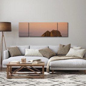Obraz zachodu słońca w skałach (170x50 cm)