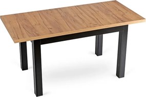 Zestaw Stół Rozkładany SKUBI 120-160 cm Dąb Craft/Czarny i 4 Krzesła NARIS Czarne