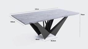 Stół BASSO Dąb do Salonu Jadalni 220 x 100 x 76 cm, Prostokątny