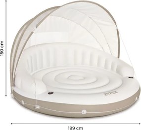 Dmuchana wyspa basenowa z daszkiem Intex, 199x150 cm - materac do basenu z oparciem