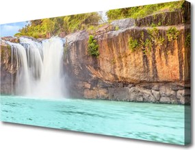 Obraz canvas Jezioro pod Górskim Wodospadem