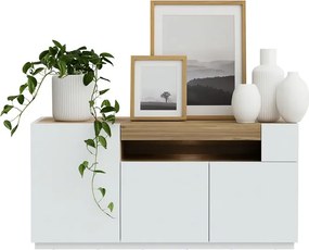 Trzydrzwiowa komoda z wnęką Lewisville 231, Secret Gray/dąb Valencia