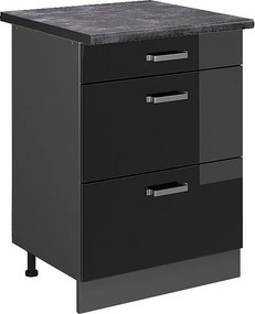 Szafka dolna do kuchni czarny wysoki połysk 60x60x81.6 r-line