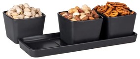 Ceramiczne miski do serwowania zestaw 3 szt. w kolorze matowej czerni Snack &amp; Dip – Wenko