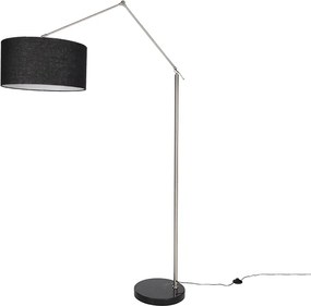 Lampa podłogowa stalowa regulowana z czarnym kloszem 50 cm - Editor
