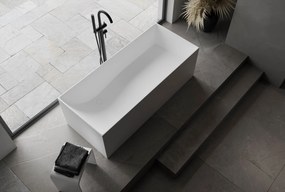 Wanna wolnostojąca LUNA STONE odlew mineralnyBiały mat - 170 x 72 x 55 cm