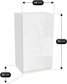 Zestaw Mebli Kuchennych MODERN 170 cm Biały Połysk/Dąb Nowoczesny