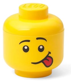 Żółte pudełko w kształcie głowy LEGO® silly, 10,5x10,6x12 cm