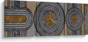 Obraz - Wzory dekoracyjne (z zegarem) (90x30 cm)