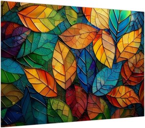 Obraz na szkle - Mozaika z liści (70x50 cm)
