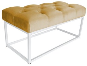 Ławka CHESTERFIELD LOFT podstawa biała pufa podnóżek MG15