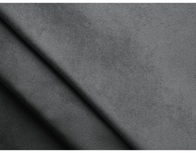 Ciemnoszare aksamitne tapicerowane łóżko dwuosobowe ze schowkiem ze stelażem 140x200 cm Hiko – Makamii