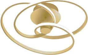 Diva - Nowoczesna lampa sufitowa LED z możliwością ściemniania, 40W - szczotkowane złoto, ciepłe światło 3000K, 2500lm, dyfuzor silikonowy