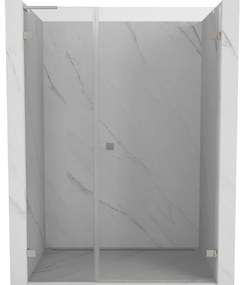 Mexen Lunar-B L drzwi prysznicowe uchylne prawe 145 cm, transparent, nikiel szczotkowany - 832SL-145-050-97-00-P
