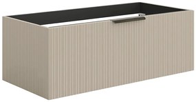 wisząca prążkowana szafka łazienkowa  - Kolor beżowy - 100 cm - PALIRO