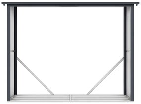 Wiata na drewno opałowe WINWOOD z metalu i stali galwanizowanej, drewnopodobna, 4,9 metra przestrzennego – 4,1 m3 – 242 × 89 × 190 cm (dł. × szer. × wys.)