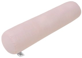 Różowa lniana poduszka w kształcie wałka DUSTY PINK 14 x 55 cm