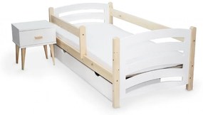 Łóżko dziecięce MELA 80 x 160 cm białe/sosna Stelaż: Ze stelażem listwowym elastycznym, Materac: Materac EASYSOFT 10 cm
