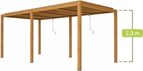 PERGOLA OGRODOWA LUXE 5.8x3x2.3M LED KOLOR DREWNA V2