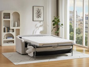 Kanapa rozkładana  3-osobowa  z beżowej tkaniny SOVANIA