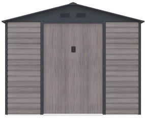 Wiata ogrodowa ADELMO ze stali galwanizowanej, drewnopodobnej – kolor szary – 5,40 m²