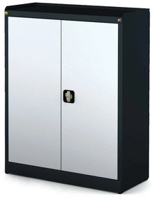 Antystatyczna dwudrzwiowa szafa półkowa ESD, 2 półki, 1170 x 920 x 500 mm