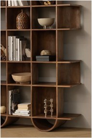 Ciemnobrązowy regał z litego drewna mango 130x180x35 cm Sinne – WOOOD