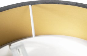 Nowoczesna lampa sufitowa szara 40 cm ze złotym wnętrzem - Drum