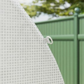 Outsunny Folia do szklarni 4 x 2 m, wodoodporna folia ogrodowa z drzwiami, 8 okien, ochrona UV, odporna polietylenowa, biały | Aosom PL