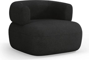 Czarny fotel z materiału bouclé Jenny – Micadoni Home
