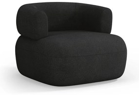 Czarny fotel z materiału bouclé Jenny – Micadoni Home