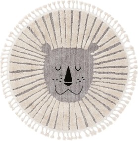 Dywan z lwem do pokoju dziecięcego MOMO ø 120 cm