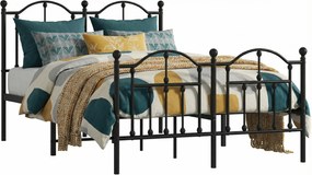 Czarne metalowe łóżko w stylu loftowym 120x200cm N6-Z65