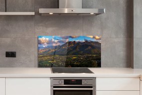 Panel szklany do Kuchni Złota Godzina nad Szczytami