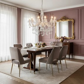 Biały kryształowy żyrandol świecznikowy - 5X EX99 F1-H17