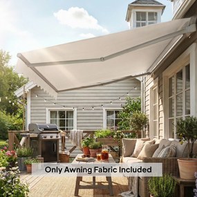 Outsunny Zamienny materiał markizy – osłona przeciwsłoneczna UPF 50+ do ramy 3,5 x 2,5 m, kremowobiała | Aosom PL