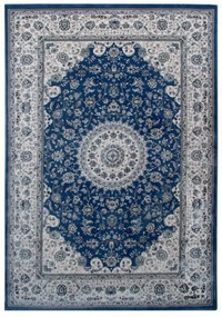Dywan klasyczny Venezia Ornament niebiesko-kremowy 80 cm x 150 cm