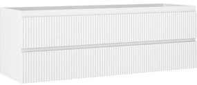 Mexen Rivel szafka łazienkowa podumywalkowa 140 cm, 2 szuflady, ryflowana , biała mat - 91A20-14047-2-BFF01