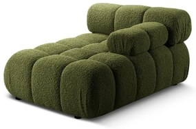 Zielony moduł sofy z materiału bouclé (prawostronny) Bellis – Micadoni Home