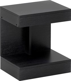 HOMCOM Szafka nocna, stolik pomocniczy z szufladą i półką, Nowoczesny stolik sofa z regałem na różne pomieszczenia, Czarny