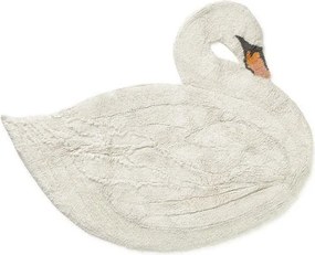 Kremowy bawełniany dywan dziecięcy tkany ręcznie odpowiedni do prania 100x120 cm Swan – Lorena Canals
