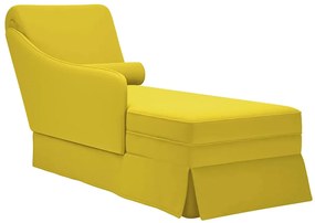 Żółty aksamitny szezlong z podłokietnikiem K1-L59
