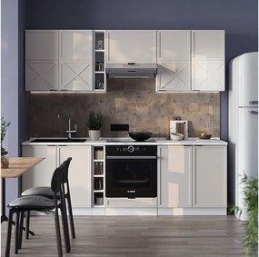 Aneks kuchenny szary/beżowy/biały 235x46x81.6 fame-line