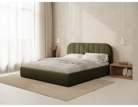 Zielone tapicerowane łóżko dwuosobowe ze schowkiem ze stelażem 200x200 cm Juno – Windsor &amp; Co Sofas