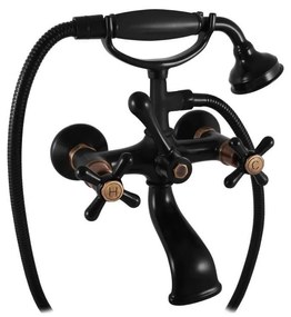 RAV Slezák MK159.5/2CMATSM - Zestaw wannowy z baterią MORAVA RETRO czarny/mosiądz